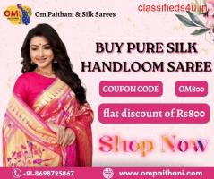 Where can I get pure paithani silk sarees with the newest Indian designs?